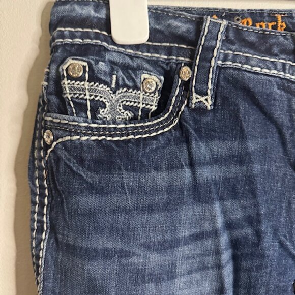 Rock Revival Women's Simona Bootcut Jeans Rhinestone Embroirdered Size 30 - Picture 5 of 7